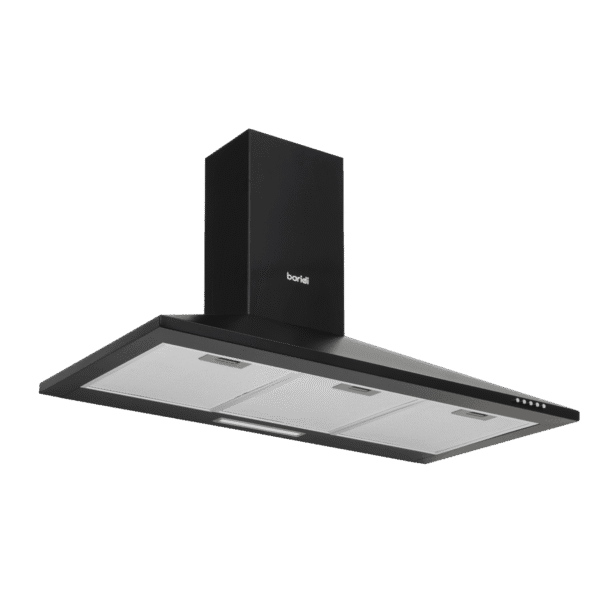 Baridi Cooker Hood, Chimney Style with Carbon Filters 90cm - Black