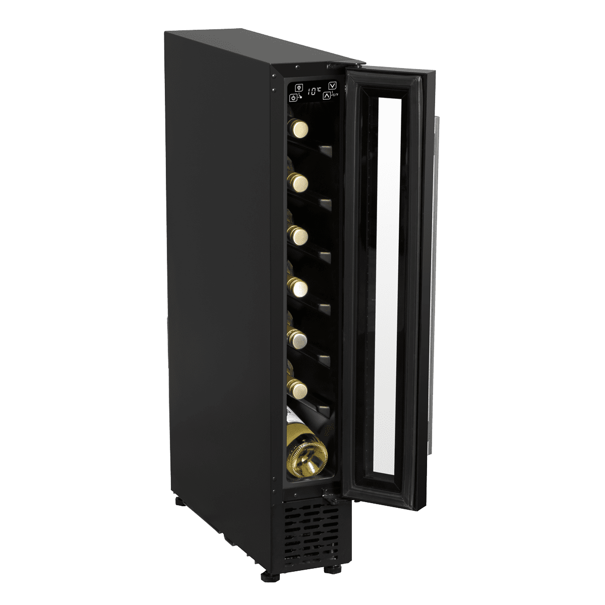 Baridi 7 Bottle Extra-Slim Undercounter Wine Fridge with Digital Touchscreen Controls & LED Light - Black - Image 6