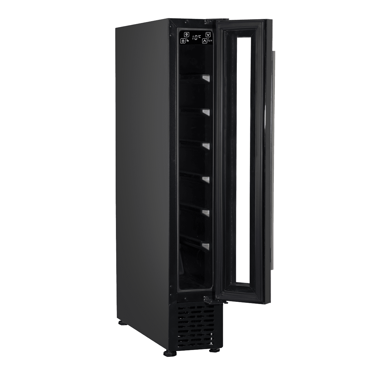 Baridi 7 Bottle Extra-Slim Undercounter Wine Fridge with Digital Touchscreen Controls & LED Light - Black - Image 8
