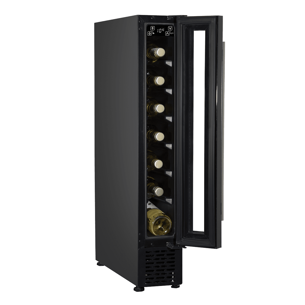 Baridi 7 Bottle Extra-Slim Undercounter Wine Fridge with Digital Touchscreen Controls & LED Light - Black - Image 3