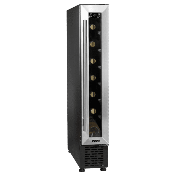Baridi 7 Bottle Extra-Slim Wine Undercounter Fridge with Digital Touchscreen Controls - Stainless Steel