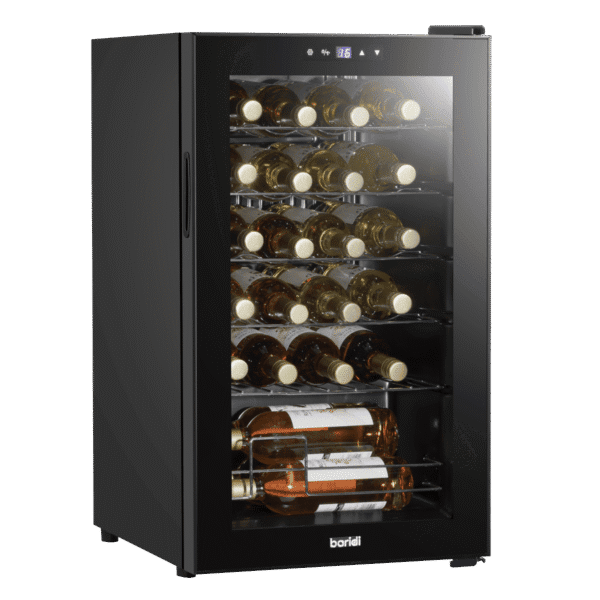 Baridi 24 Bottle Wine Fridge with Digital Touchscreen Controls, Metal Shelves & LED Light - Black