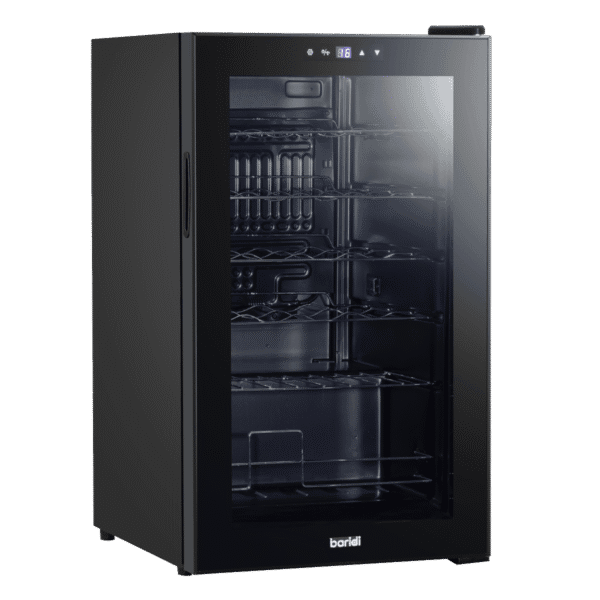 Baridi 24 Bottle Wine Fridge with Digital Touchscreen Controls, Metal Shelves & LED Light - Black