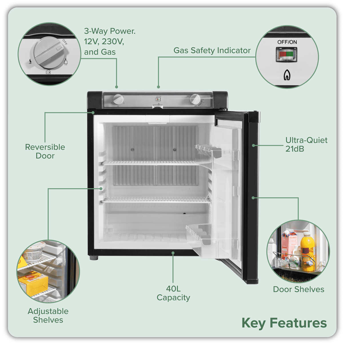 Dellonda 3-Way Fridge 40L - Image 12