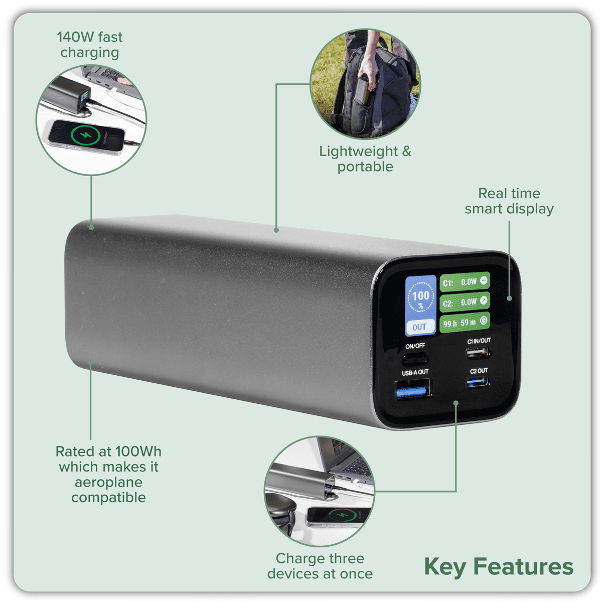 Dellonda Portable Power Bank 140W 27000mAh - Image 15