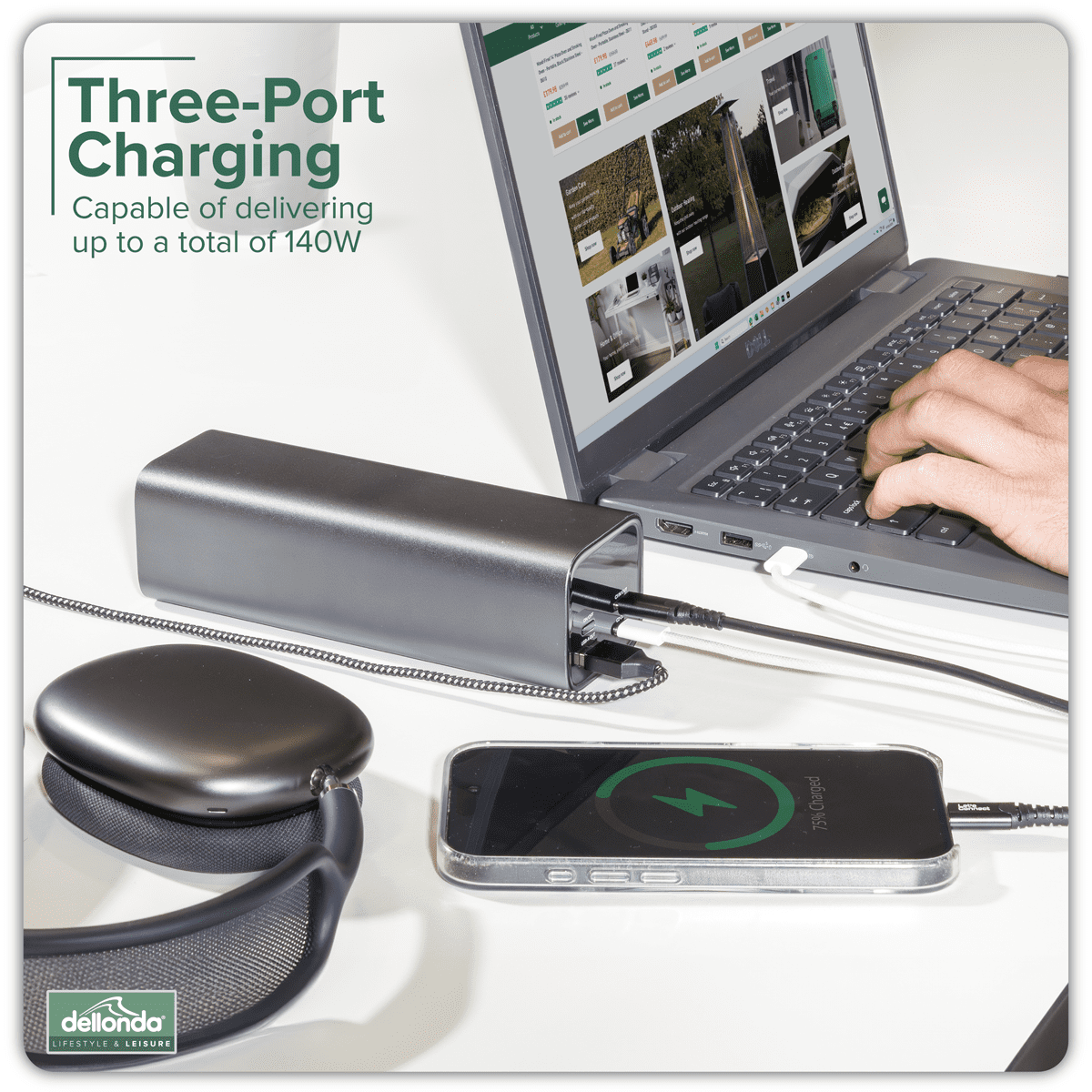 Dellonda Portable Power Bank 140W 27000mAh - Image 19