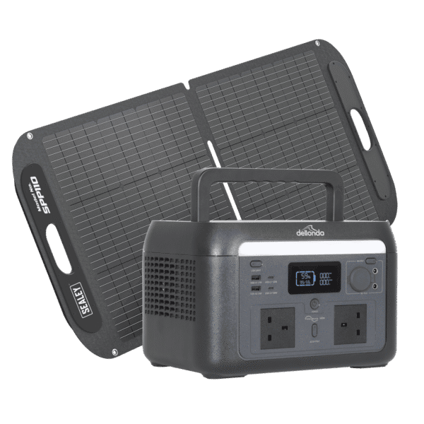 Dellonda Portable Power Station 600W & ETFE Foldable Solar Panel 110W
