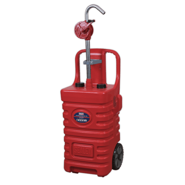 Mobile Dispensing Tank with Oil Rotary Pump 55L - Red
