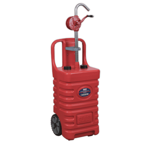 Mobile Dispensing Tank with Oil Rotary Pump 55L - Red