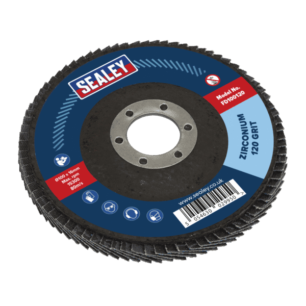 100mm Zirconium Flap Disc 120Grit 16mm Bore