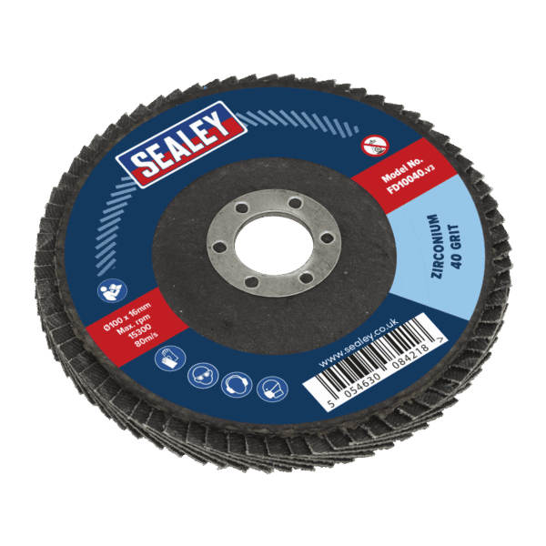 100mm Zirconium Flap Disc 40Grit 16mm Bore