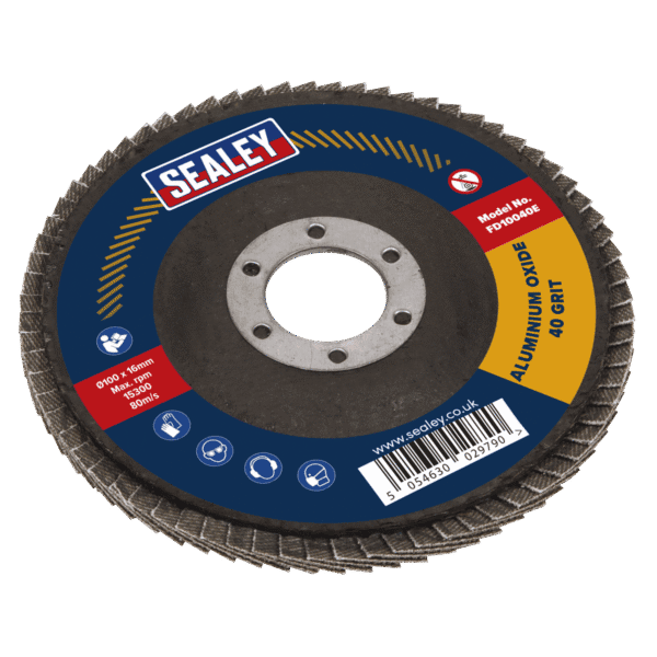 100mm Aluminium Oxide Flap Disc 40Grit 16mm Bore
