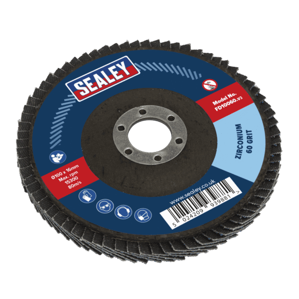 100mm Zirconium Flap Disc 60Grit 16mm Bore