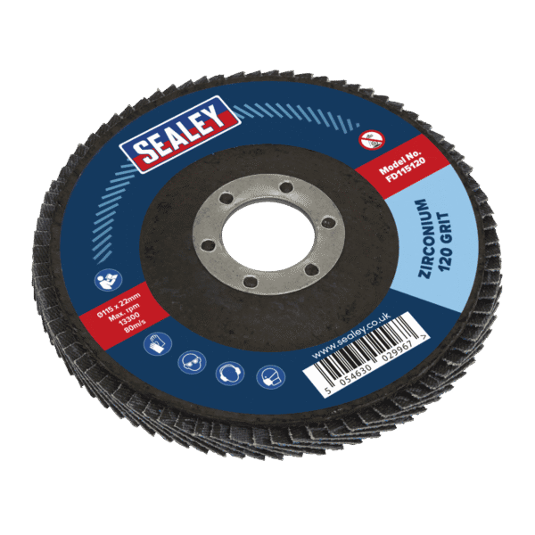 115mm Zirconium Flap Disc 120Grit 22mm Bore