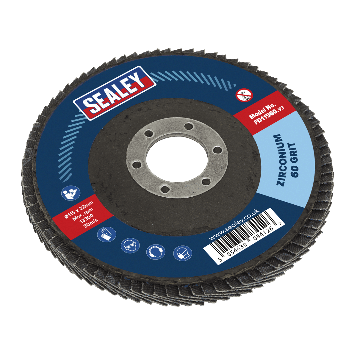 115mm Zirconium Flap Disc 60Grit 22mm Bore - Image 2