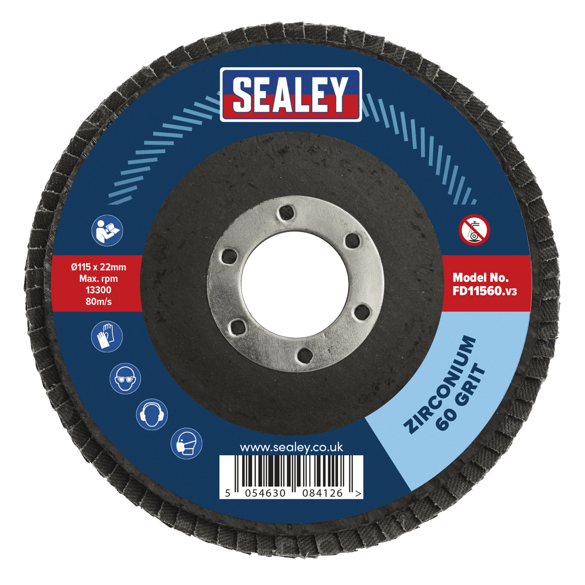 115mm Zirconium Flap Disc 60Grit 22mm Bore - Image 4