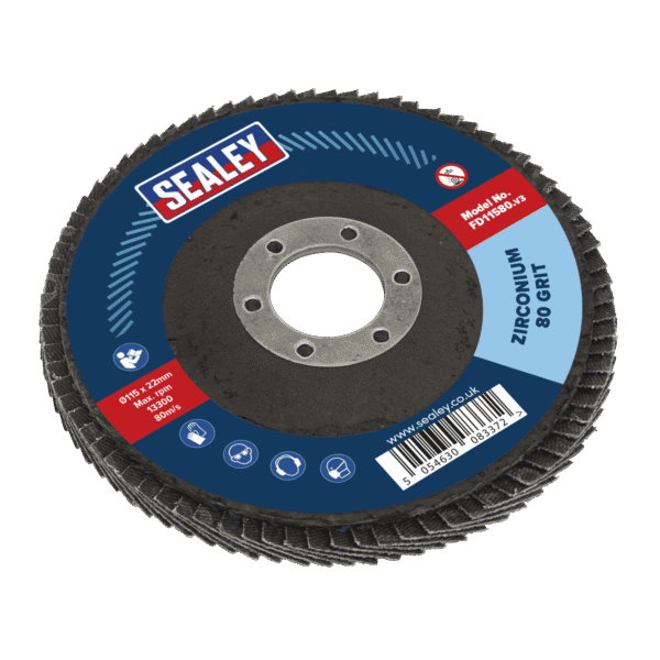 115mm Zirconium Flap Disc 80Grit 22mm Bore