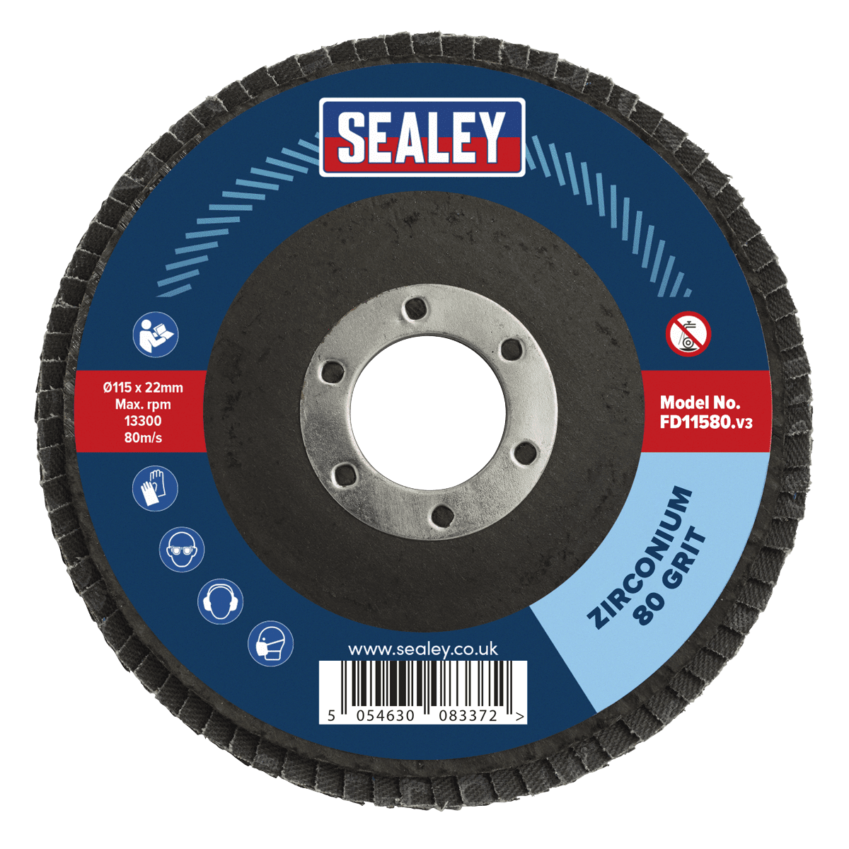 115mm Zirconium Flap Disc 80Grit 22mm Bore - Image 3