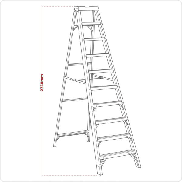 Fibreglass Step Ladder 9-Tread - EN 131