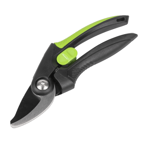 Bypass Secateurs with Soft Grip Handle, Safety Lock & Carbon Steel Blade, 208mm