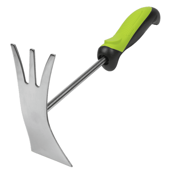 2-In-1 Garden Hand Tool with Soft Grip Handle & Stainless Steel Tines/Blade
