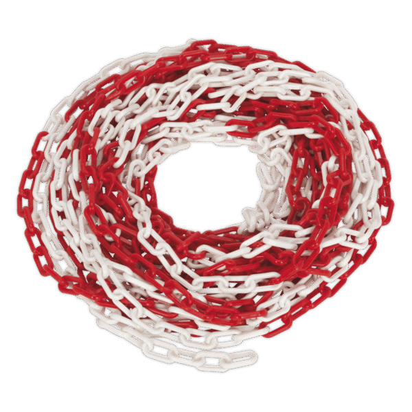 Plastic Chain 25m x 6mm - Red/White