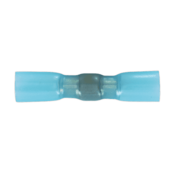 Heat Shrink Butt Connector with Crimp & Solder, Blue - Pack of 25