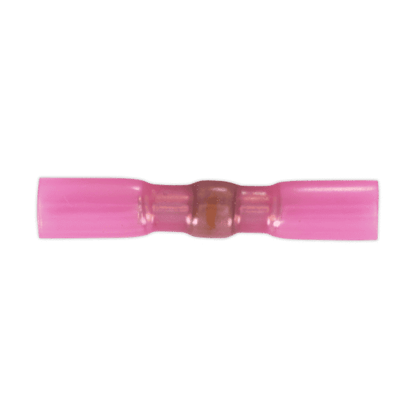 Heat Shrink Butt Connector with Crimp & Solder, Red - Pack of 25