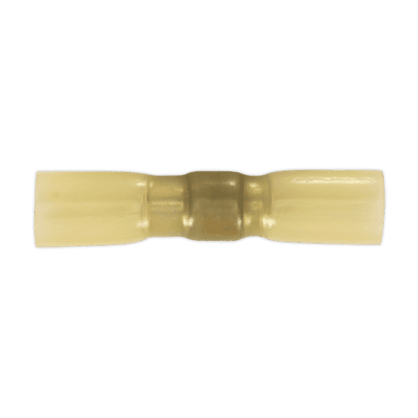 Heat Shrink Butt Connector with Crimp & Solder, Yellow - Pack of 25