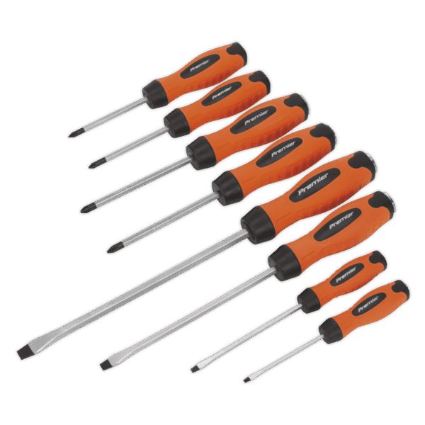 Premier Hammer-Thru Screwdriver Set 8pc - Hi-Vis Orange