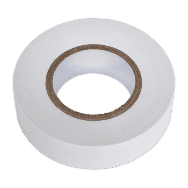 PVC Insulating Tape 19mm x 20m, White - Pack of 10
