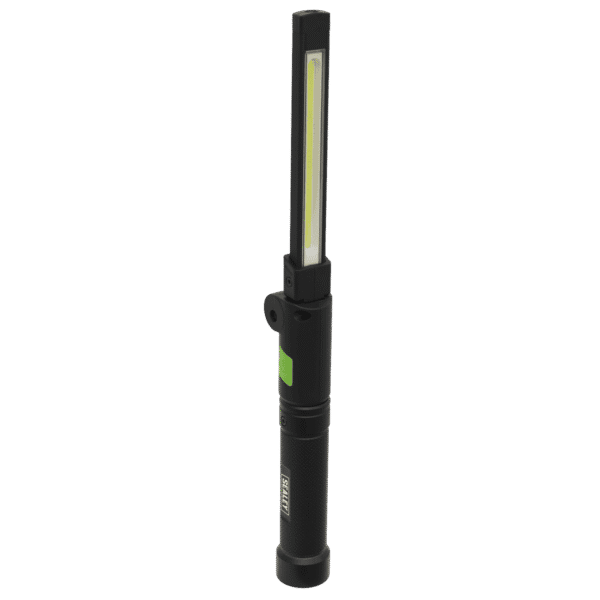 Rechargeable Aluminium Folding Pocket Light 2 COB & 1 SMD LED