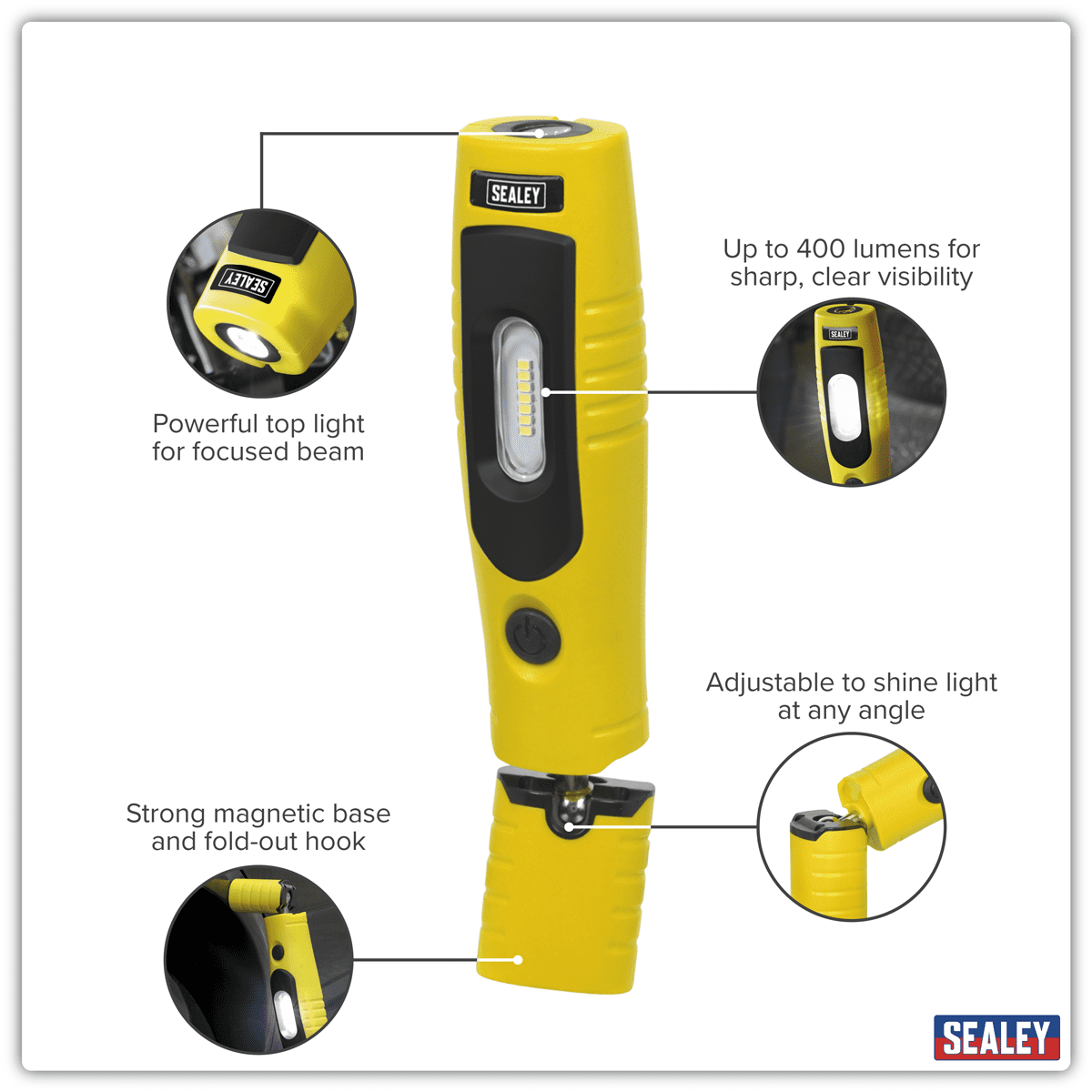 Rechargeable 360° Inspection Light 4W & 3W SMD LED - Yellow - Image 25