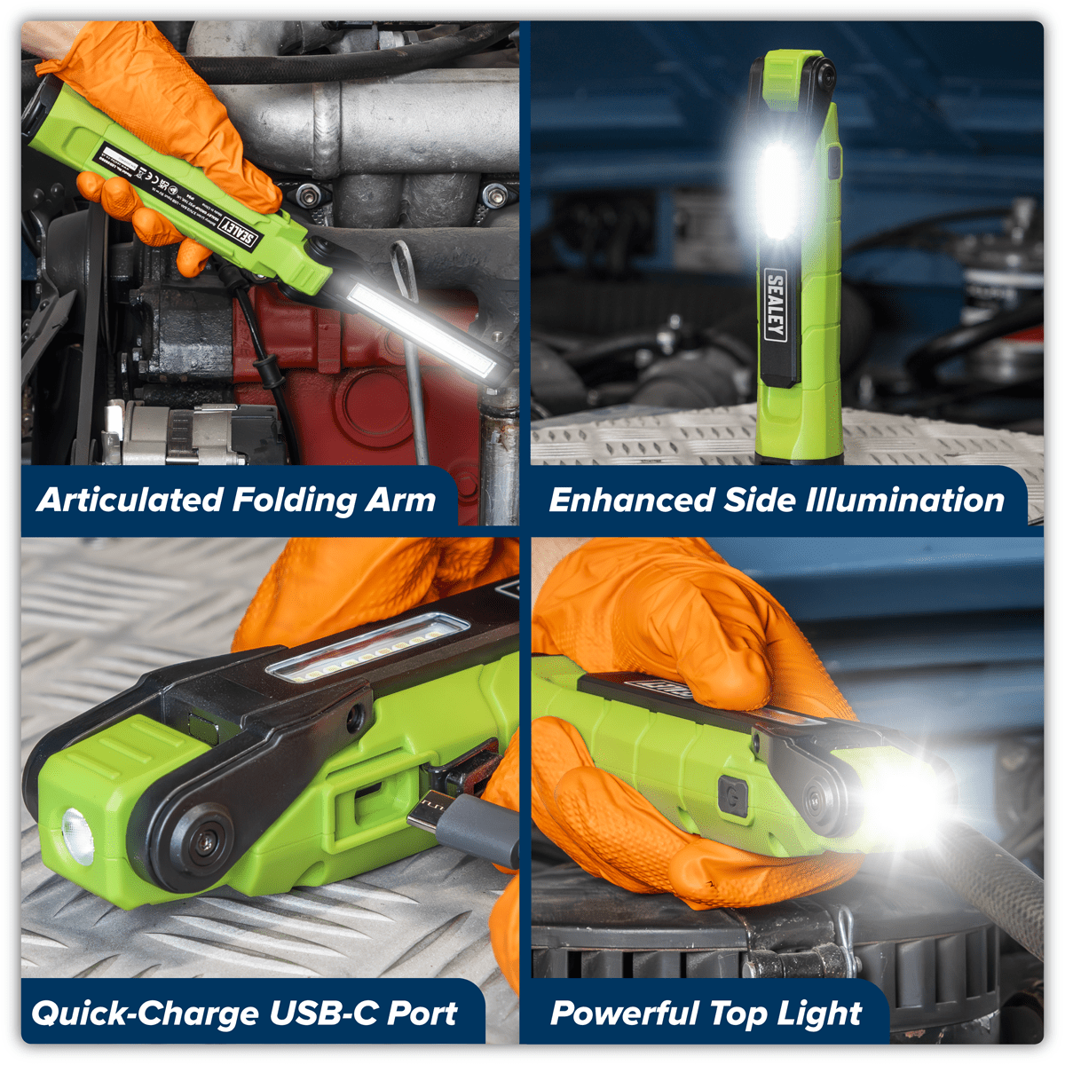 Rechargeable 360° Inspection Light 10W & 2 x 4W SMD LED - Green - Image 20