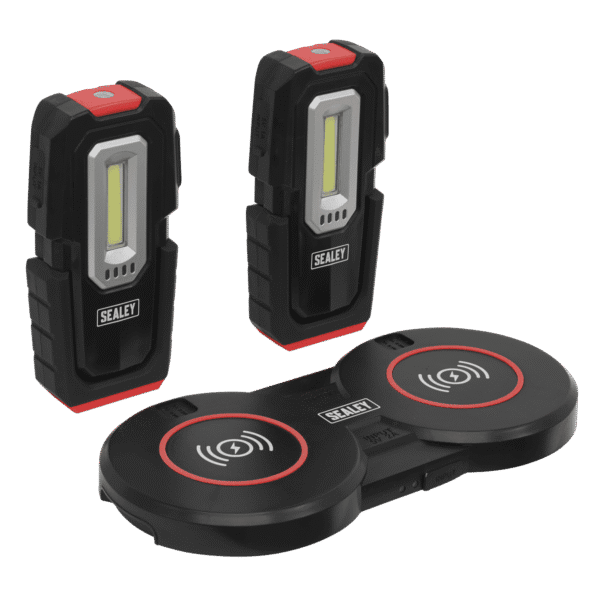 Inspection Light (x2) with Double Wireless Charging Base 3W COB & 1W SMD LED