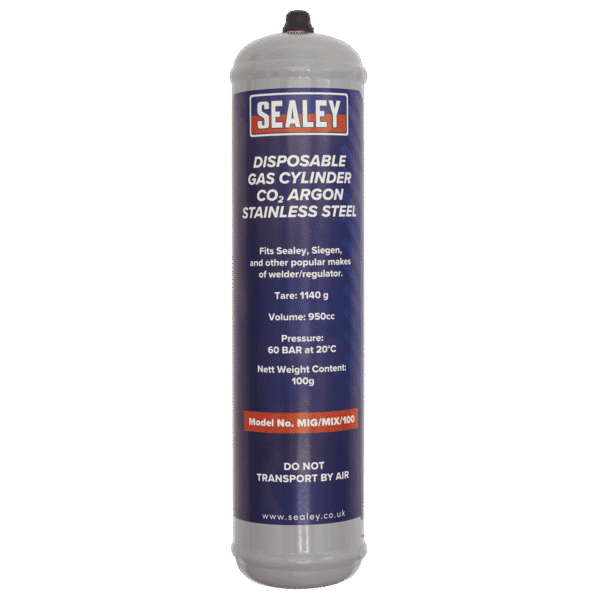Disposable Carbon Dioxide/Argon Gas Cylinder 100g