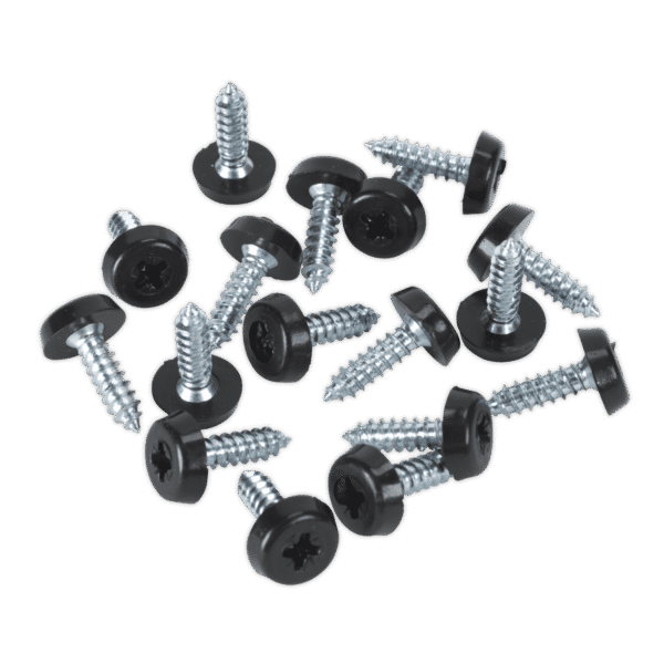 Numberplate Screw with Plastic Enclosed Head 4.8 x 18mm, Black - Pack of 50
