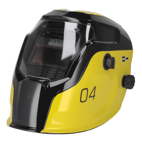 Auto Darkening Welding Helmet Shade 9-13 - Yellow