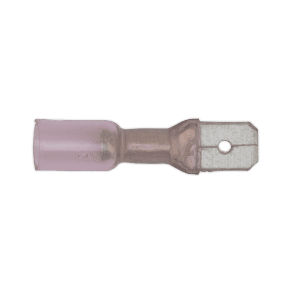 Heat Shrink Push-On Male Terminal 6.3mm, Red - Pack of 25