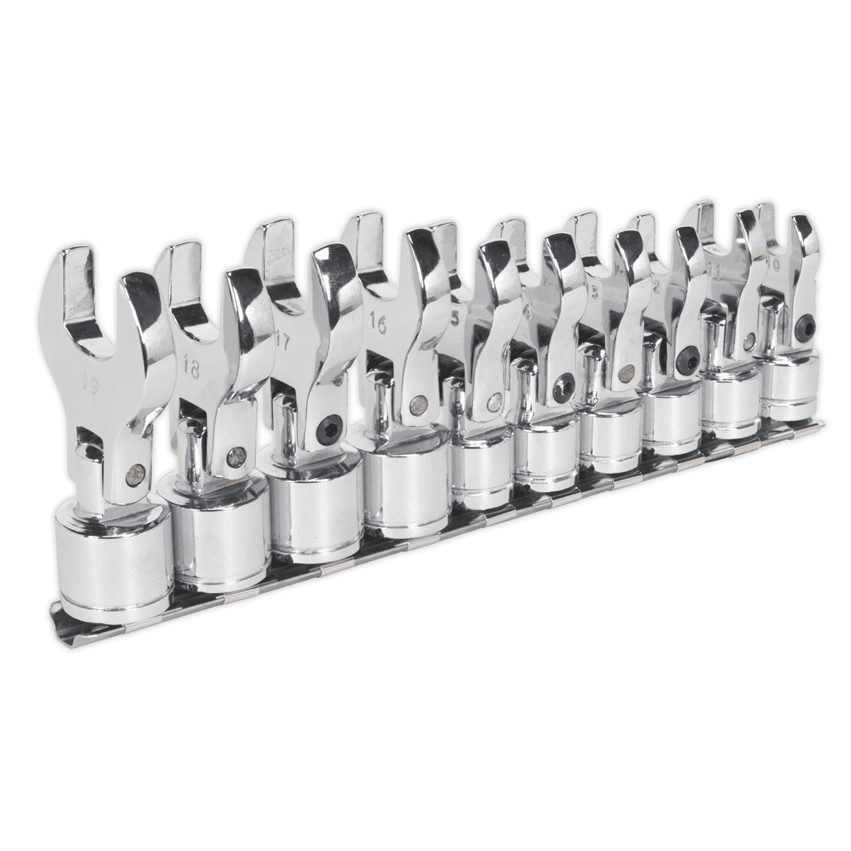 Siegen Flexible Crow's Foot Open-End Spanner Set 3/8"Sq Drive 10pc