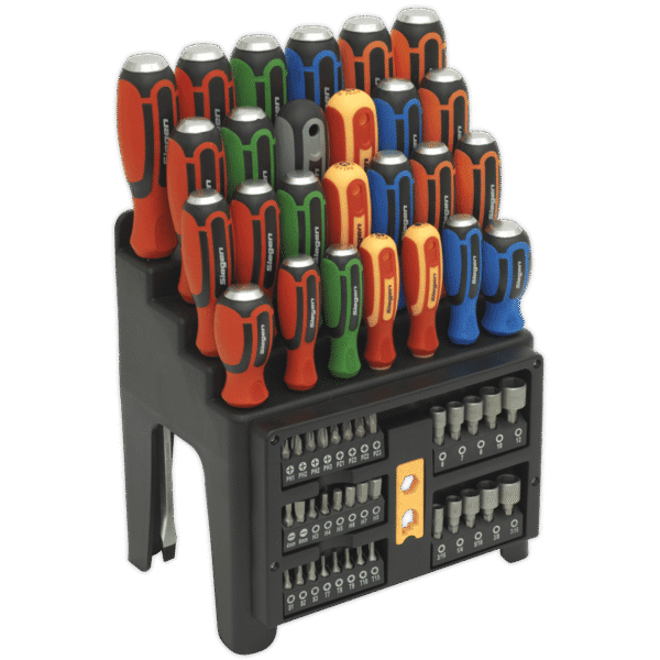 Siegen Hammer-Thru Screwdriver, Bit & Nut Driver Set 61pc