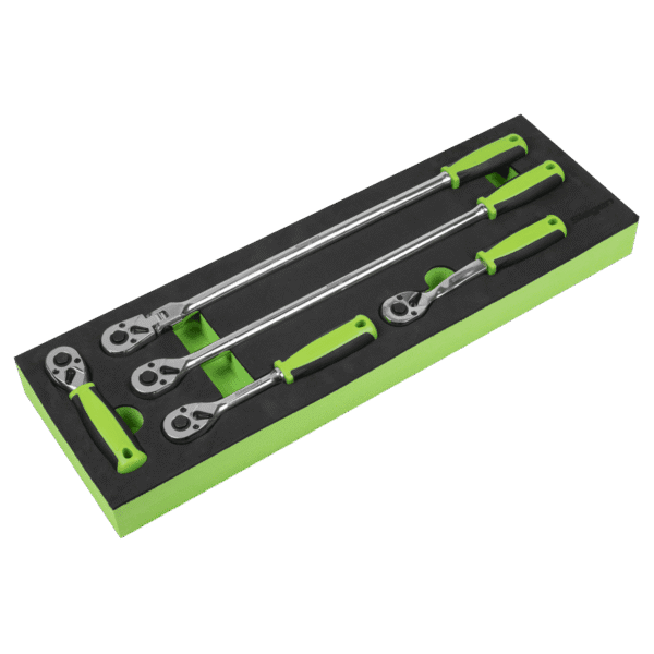 Siegen Ratchet Wrench Set with Flip Reverse 3/8"Sq Drive 5pc