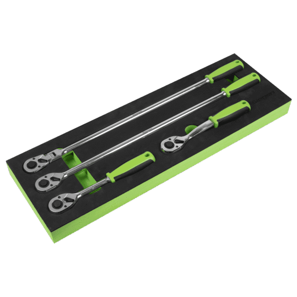 Siegen Ratchet Wrench Set with Flip Reverse 1/2"Sq Drive 4pc