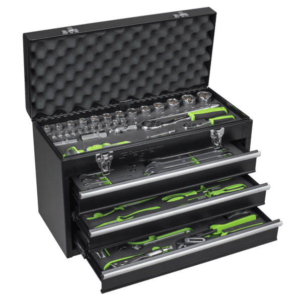 Siegen Portable Tool Chest 3 Drawer with 98pc Tool Kit