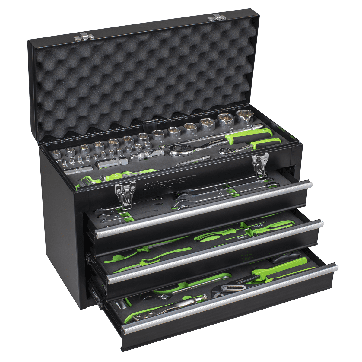 Siegen Portable Tool Chest 3 Drawer with 98pc Tool Kit