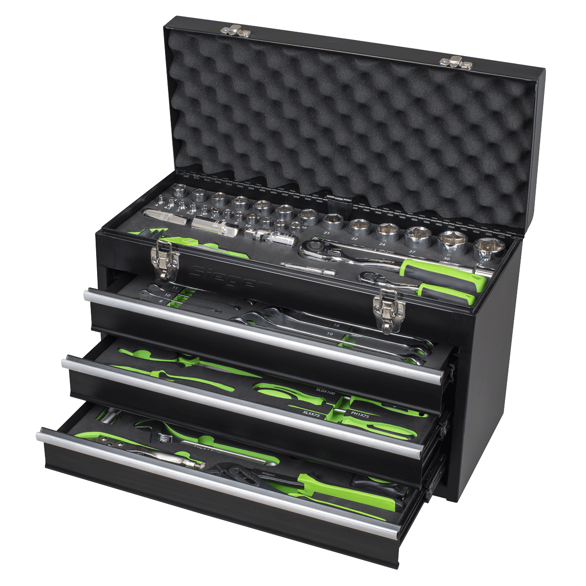 Siegen Portable Tool Chest 3 Drawer with 98pc Tool Kit - Image 6