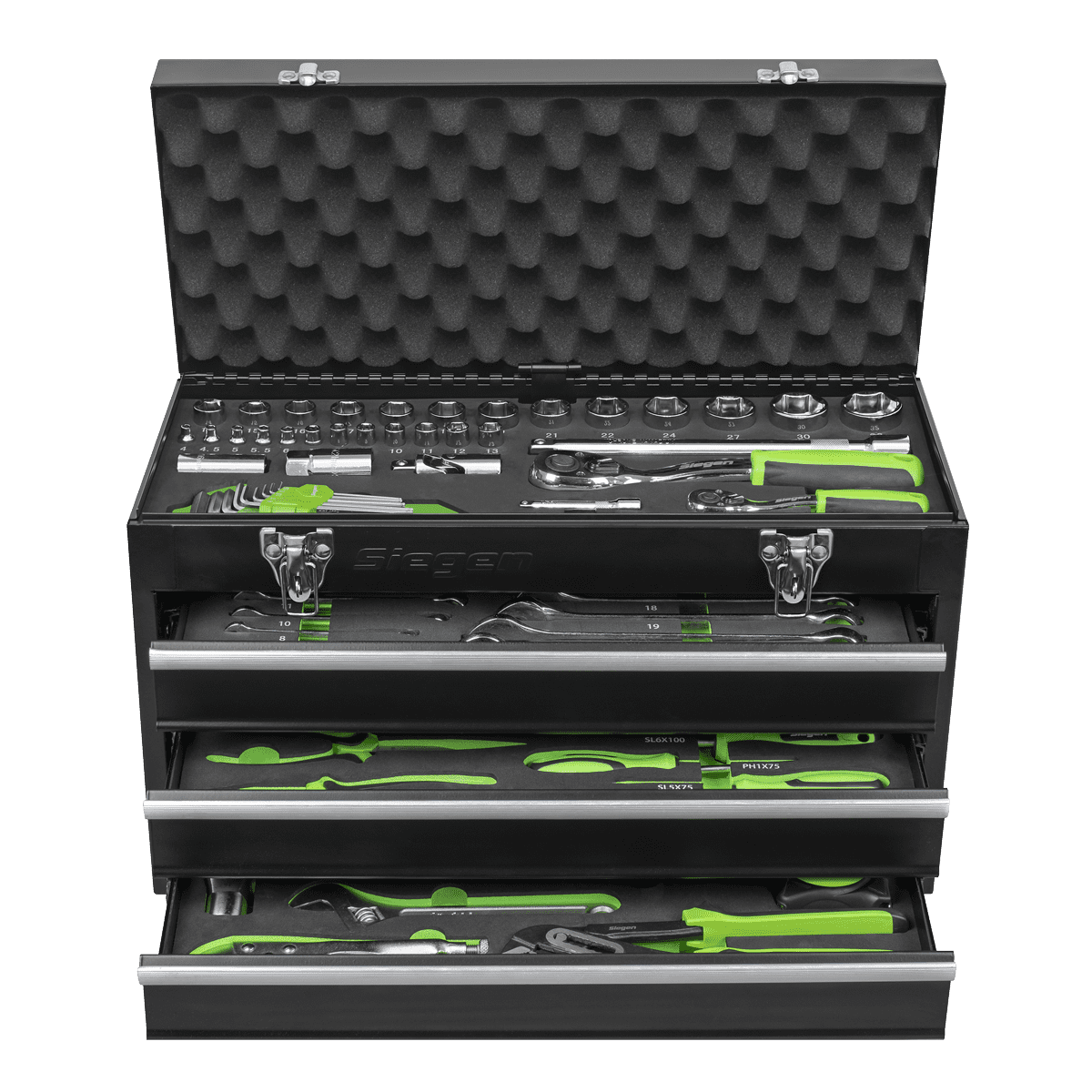 Siegen Portable Tool Chest 3 Drawer with 98pc Tool Kit - Image 5