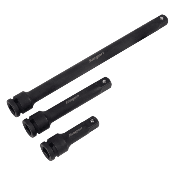 Siegen Impact Extension Bar Set 1/2"Sq Drive 3pc