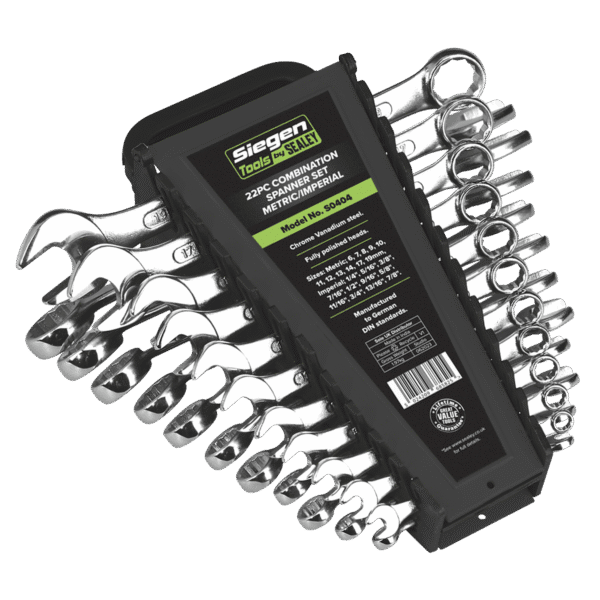 Siegen Metric/Imperial Combination Spanner Set 22pc