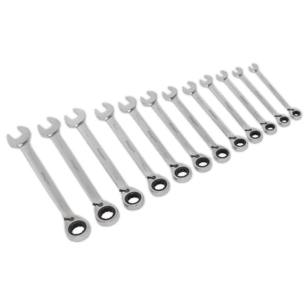 Siegen Reversible Combination Ratchet Spanner Set 12pc